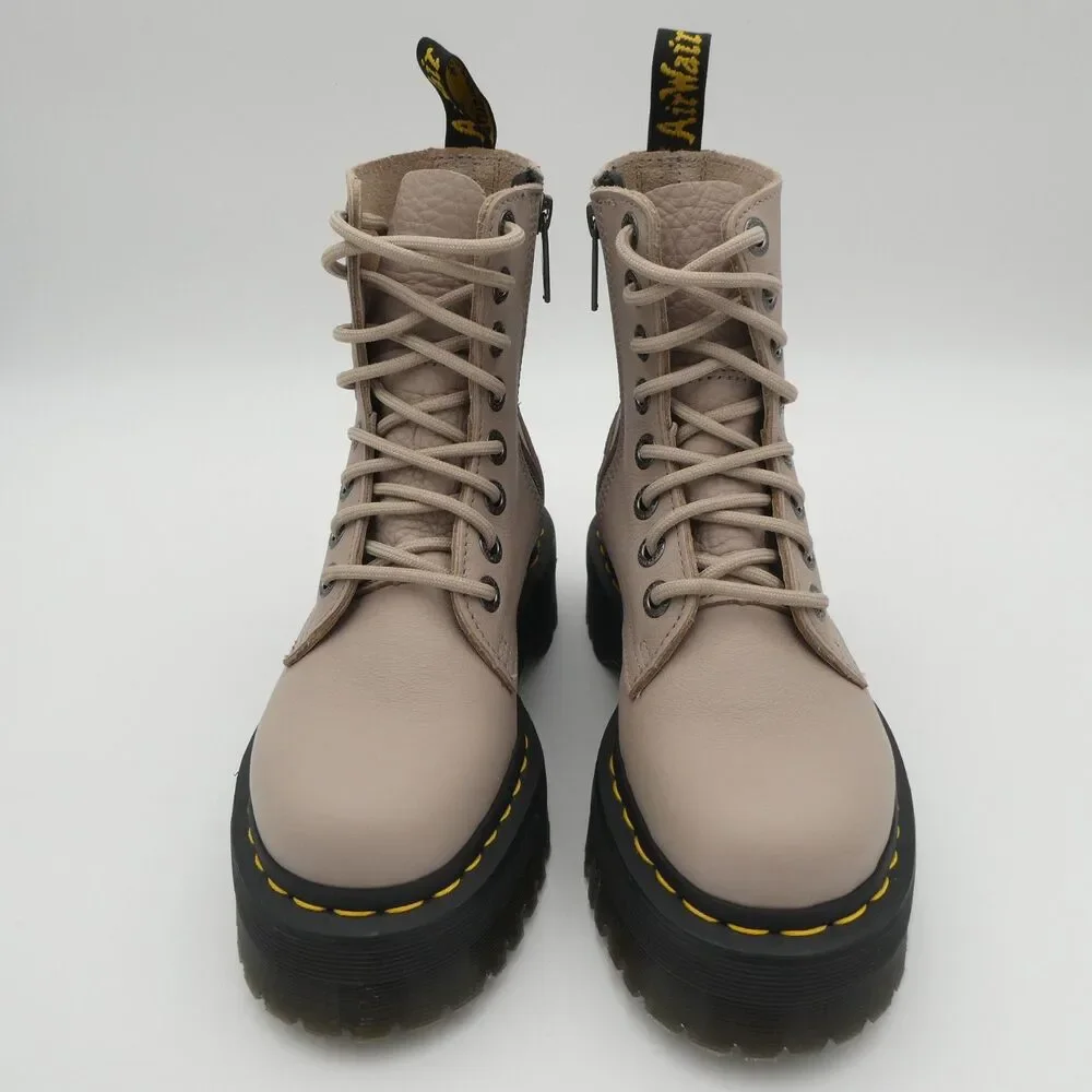 Dr Martens Jadon III Women's 5 Men's 4 Pisa Leather Platform Boots Taupe